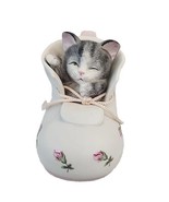 Vintage Mann Cat Music Box Shoe Kitten Boot Sleeping Baby Ceramic Rotati... - £25.02 GBP