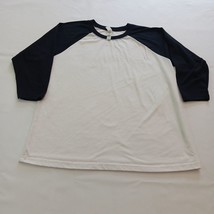 Next Leve Apparel Youth White &amp; Blue 3/4-Sleeve Raglan Sleeve T-Shirt Size XL - $8.70