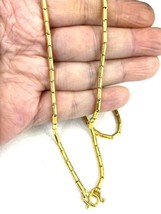 22K 22kt  PURE YELLOW GOLD Round Barrel Tube baht chain / necklace 20&quot; - £1,317.06 GBP