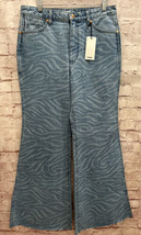 WRANGLER Jeans Womens 31/32 WANDERER 622 HIGH RISE FLARE Raw Hem Zebra B... - $88.00