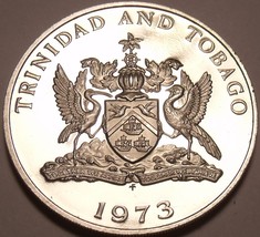 Trinidad &amp; Tobago Dollar, 1973 Rare Proof~20,000 Minted~Cocrico Bird~Fre... - £14.99 GBP