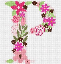 Pepita Needlepoint kit: The Letter P Flowering, 7&quot; x 7&quot; - £40.09 GBP+