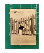 Vintage found 1955 B &amp; W PHOTO Little Girl by Pickett Fence Black and White - $16.83