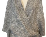 Anthropologie Knitted &amp; Knotted Open Front Poncho Gray Women&#39;s S - $33.24