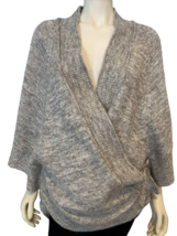 Anthropologie Knitted &amp; Knotted Open Front Poncho Gray Women&#39;s S - £25.96 GBP