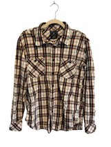 LUCKY BRAND Mens Shirt Dungarees America Plaid Cotton Button Up Western ... - $22.07