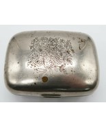Vintage metal small trinket box casket box with floral design - $14.99
