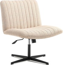 Leagoo Fabric Padded Armless Home Office Desk Chair, 120° Rocking Mid Back - £184.02 GBP