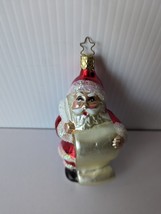 Vintage Mercury Glass West Germany SantaClaus Naughty List Christmas Ornament - £39.06 GBP