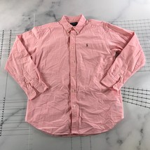 Ralph Lauren Button Down Shirt Boys 20 Pink Long Sleeve Cotton Embroider... - $19.79