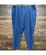 Catherines NWT 3X Tapered Leg Blue Everyday Fit Pull-On Pants Slacks Ela... - $24.69