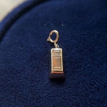 18ct Solid Gold Detachable Gold Bar Charm Pendant,  18K, engraved, small, luxury - £186.22 GBP