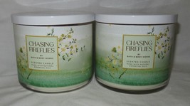 Bath &amp; Body Works 3-wick Scented Candle Set Lot Of 2 Ch ASIN G Fireflies - £54.75 GBP