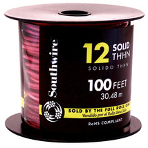 Southwire 11589938 Simpull Thhn or Thwn-2 Solid Wire, 12 Gauge, 100&#39; per... - £51.13 GBP