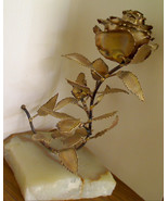 Handmade Marble & Metal Flower Paperweight [Decor]
