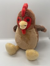 Mary Meyer 9in Tall Rooster Small Soft Plush Stuffed Animal Toy Brown Red Sound - £6.78 GBP