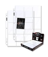 (1000) Clear BCW Brand 9 Pocket Page 3 Ring Binder Sheets Trading Card H... - £128.69 GBP