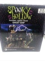 Halloween Village Spooky Hollow Haunted &quot;Ghost Ship&quot; Porcelain Lighted H... - £19.42 GBP