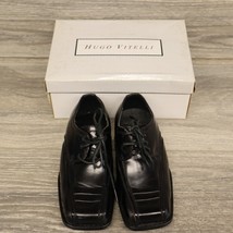 Hugo Vitelli Shoes Boys Youth Black Square Toe Dress  K984 Size 8.5 NOS - £24.09 GBP