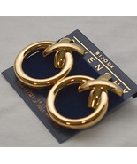 Vintage Givenchy Bijoux Paris Large Gold Criss Cross Earrings Pierced 1.... - £27.93 GBP