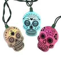 Kurt Adler UL 10-Light LED Sugar Skull Color Changing Light Set - $29.89