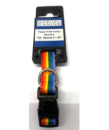 Casual Canine RAINBOW Pride 6&quot; - 10&quot; Neck Dog Puppy Collar NEW - $127.12 MXN