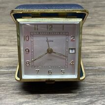 Vintage Florn Blue Leather Case Travel Alarm Clock For Parts Untested KG - $9.89