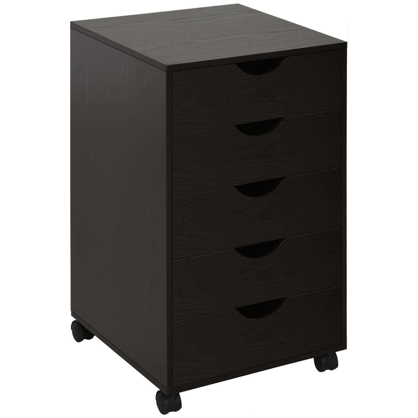 Brown 5-Drawer File Cabinet w/ Wheels - £87.38 GBP