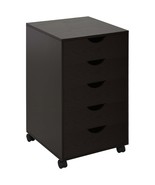 Brown 5-Drawer File Cabinet w/ Wheels - $115.99
