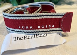 Luna Rossa by Prada Canvas Webbed Belt LRC003 Red White 75/30 Italy TRR Tag - £50.03 GBP