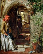 Framed Canvas Art Print Painting Charles James Lewis At The Doorway 1885 People - £30.53 GBP+