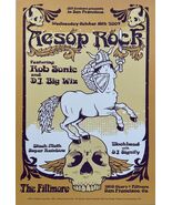 Affiche Aesop Rock Fillmore Octobre 10, 2007 Rob Sonic DJ BIG WIZ San Fr... - $89.99