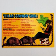 Happy Traveler Texas Cowboy Chili Vintage Postcard Recipe  USA 6x4&quot; - £5.95 GBP