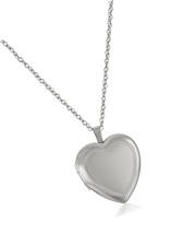 Sterling Silver Large Satin Center Heart Pendant with Edge - £171.84 GBP