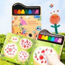 Travel Finger Paints for Toddlers 7 Colors Mess Free Coloring Book with ... - $31.23