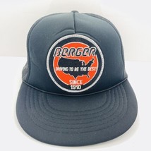 Vintage Berger Driving To Be Best The Since 1910 Mens Black Mesh Trucker... - $19.79