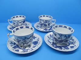 Vienna Woods Blue Onion Split handle Cups and Saucers Bundle of 4 - £31.25 GBP