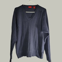 Izod Sweater XL Mens Sweatshirt Blue Long Sleeve V Neck Pullover - £11.16 GBP