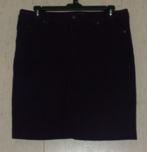 Excellent Womens Gloria Vanderbilt &quot;Amanda&quot; Dark Purple Denim Skirt Size 14 - £29.79 GBP