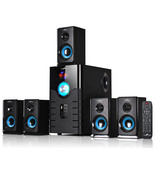 beFree Sound 5.1 Channel Bluetooth Surround Sound Speaker System in Blue - $177.49