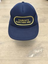 VTG Snapback Tamou&#39;s Electric Inc Trucker Navy Hat Industrial Electrical... - $12.00
