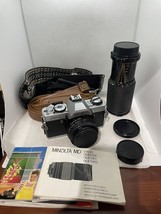 MINOLTA XG-A 35mm FILM CAMERA W/ 2 Lens Straps Bag And Manual - $74.24