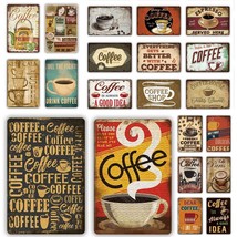 Coffee Shop Vintage Tin Sign,  Café Retro Metal Sign, Caffeine Addicted ... - $18.56+
