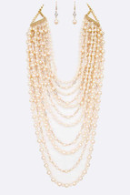 Million Layered Pearl Strands Necklace Set - £66.26 GBP