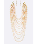 Million Layered Pearl Strands Necklace Set - £67.09 GBP