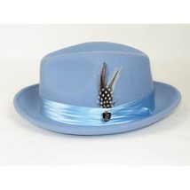 Bruno Capelo Hat Australian Wool Crushable Fedora Giovani UN120 Light Blue image 3
