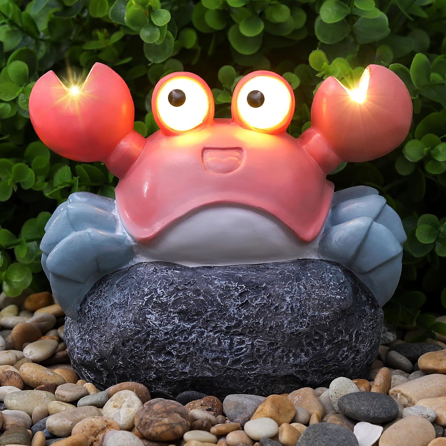 Solar Crab Outdoor Statues For Garden，Outside Decor Yard Art Lawn Ornaments - $38.99