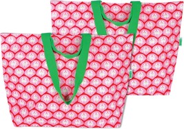 Oversized Shopper Tote Bag 2 pack Recycled Plastic Large Tote with Heavy Duty Ha - £39.95 GBP