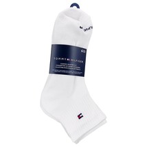 Tommy Hilfiger Men&#39;s 6 Pack Basic Sport Quarter Sock White Size: 10-13 Shoe - £23.96 GBP