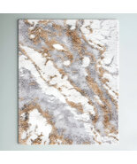 Elser Abstract Indoor Rug – Gold & Gray 9' x 12' Rectangle Contemporary Elegance - $361.92